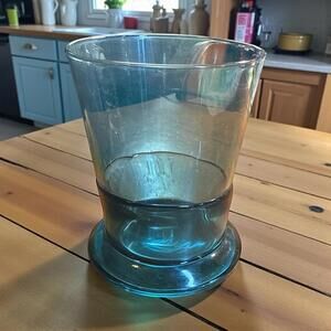 Pier 1 - Double Dip Blue - Footed Tumbler - 3 1/2" Tall 6 Oz Glass